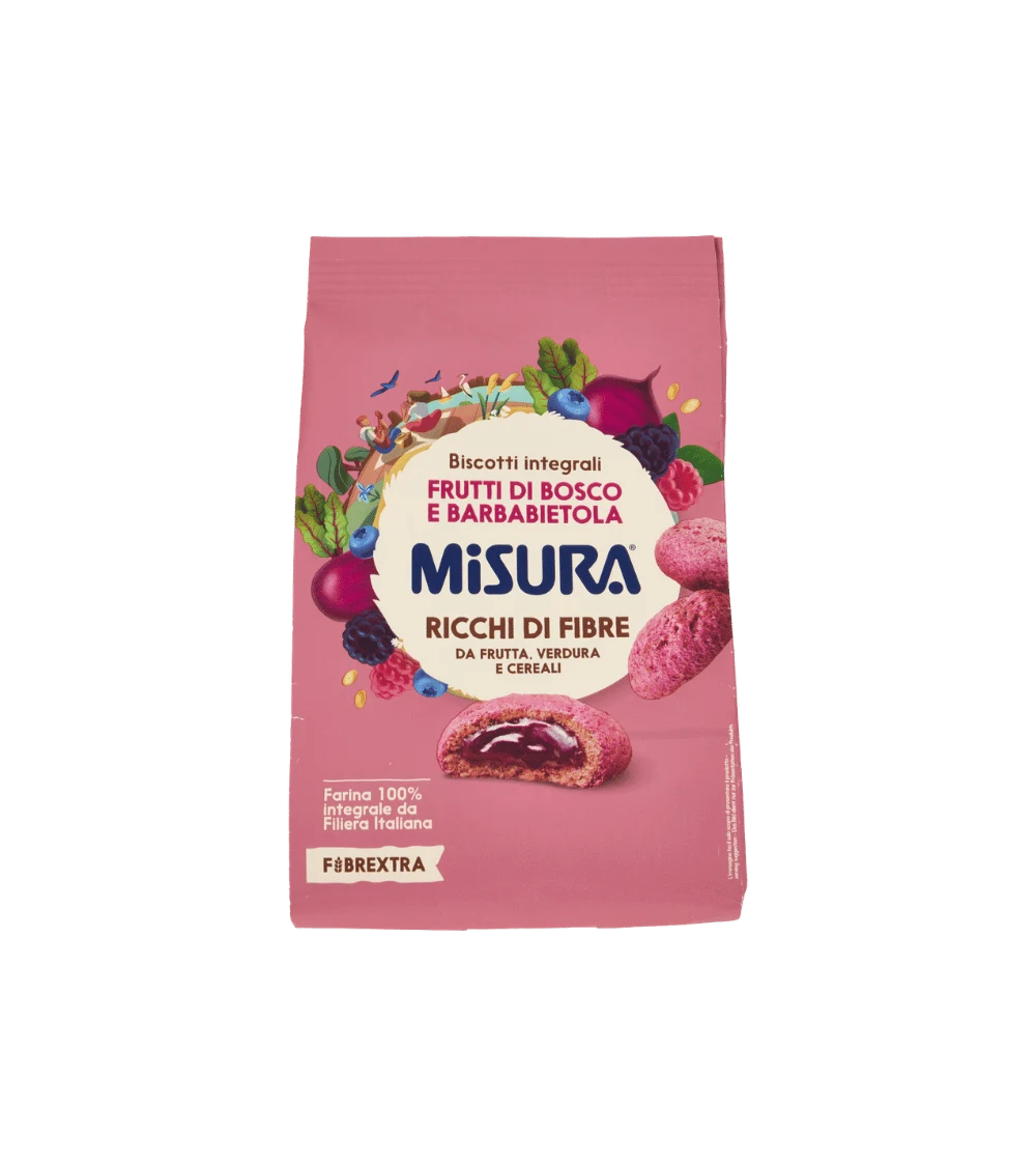 cuore (2) Misura Fibrextra – viso grūdo sausainiai su miško uogomis ir burokėliais, 260 g - Image 1