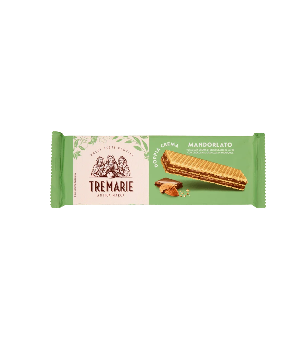 cuore (3) Tre Marie Mandorlato – vafliai su pieninio šokolado kremu ir migdolais, 140 g - Image 1