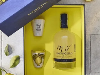 Dovanų rinkinys: Limoncello + 2 keraminės taurelės